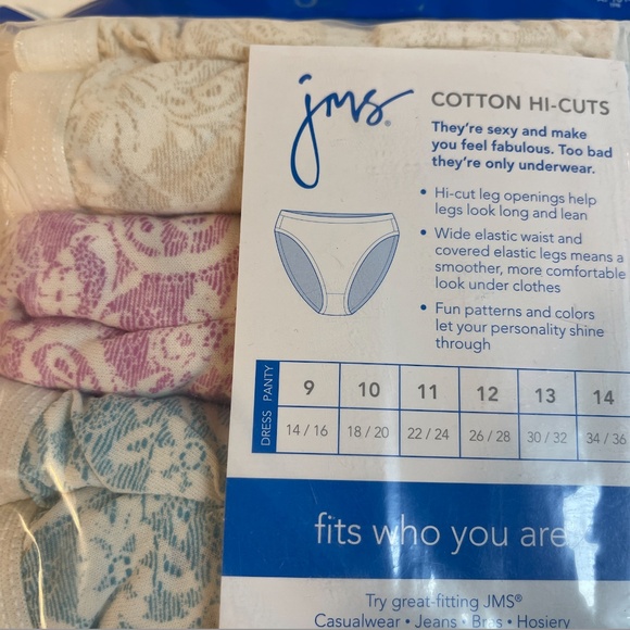 JMS Just My Size Lace Effects Cotton Briefs 5 Pack Underwear Panties Plus Sz 14 - Picture 10 of 13